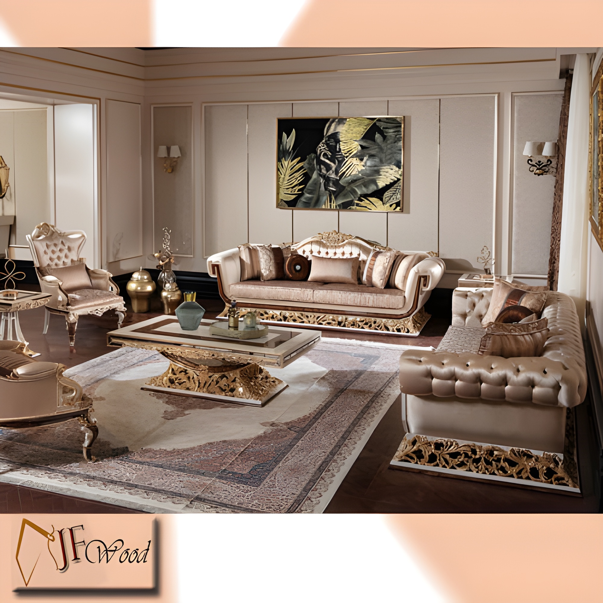 Velovis Luxury Living Room Sofa Set